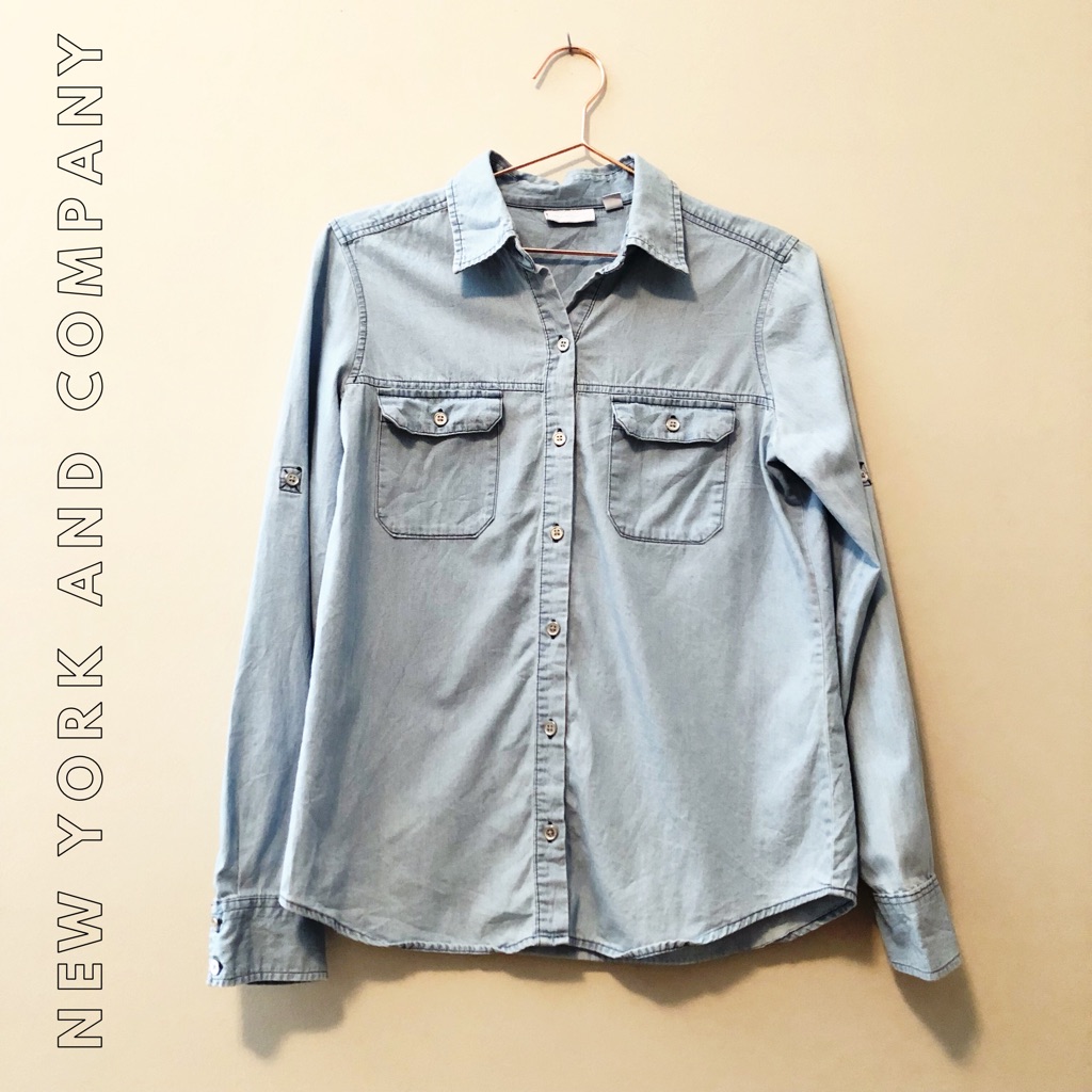 Thin Denim Button Up